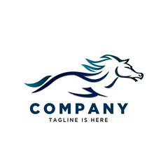 abstract body horse running art logo