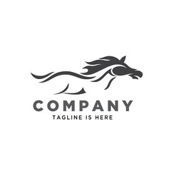 abstract body horse running art logo