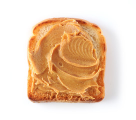toasted bread with peanut butter