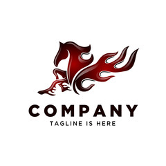 Obraz premium power Fire tribal pegasus logo