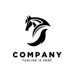 elegant backside horse logo