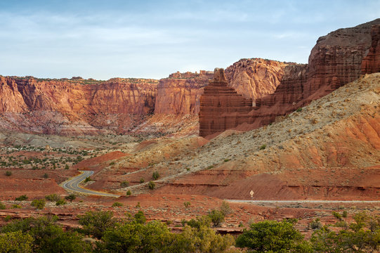Capitol Reef National Park Viewpoint. The Panorama Viewpoint along highway 24 is a   perfect spot for both daytime photo opportunities and for night sky watching and star gazing.