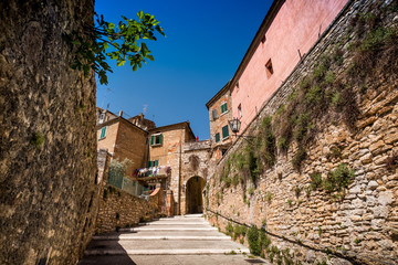 SERRE di RAPOLANO, TUSCANY, Italy - the ancient village, medieval town entrance