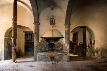 ASCIANO, TUSCANY, Italy - Ancient stone mill of 1870 located in Poggio Pinci