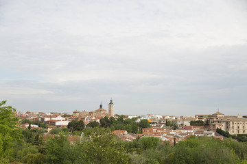 Fototapeta na wymiar panoramic view of a town in Madrid city, Spain