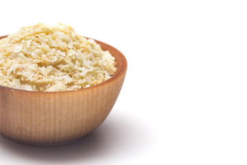 Dried Minced Onions on a White Background