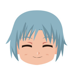 Manga boy face cartoon vector illustration graphic design