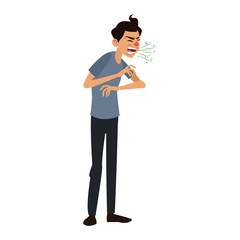 Sick man cartoon vector illustration graphic design