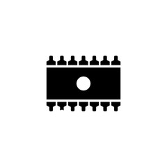Memory Chip. Flat Vector Icon. Simple black symbol on white background