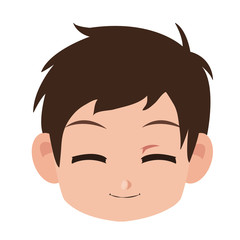 Manga boy face cartoon vector illustration graphic design