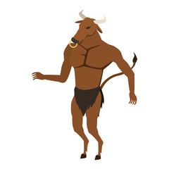 Minotaur fantastic creature cartoon vector illustration graphic design