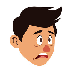 Sick man face cartoon vector illustration graphic design