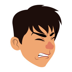 Sick man face cartoon vector illustration graphic design
