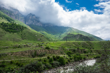 Baksan gorge in the Caucasus mountains in Russia