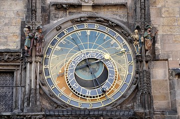 old astronomical clock , city Prague, Czech republic, Europe