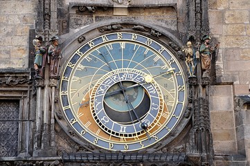 old astronomical clock , city Prague, Czech republic, Europe