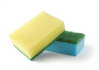 dishwashing sponges on a white background