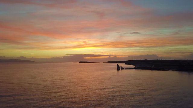 Beautiful aerial sunset