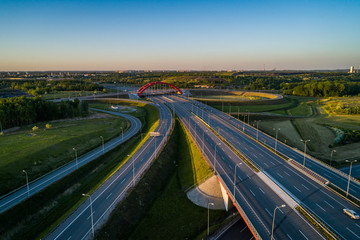 Autostrada perspektywa z drona