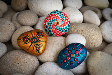 Beautiful hand painted mandala rocks