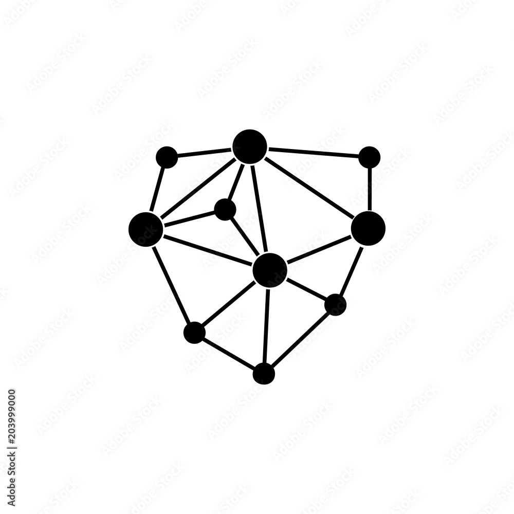 Poster abstract connection points and lines icon
