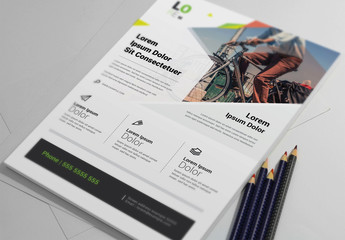 Flyer Layout with Diagonal Photo Placeholder