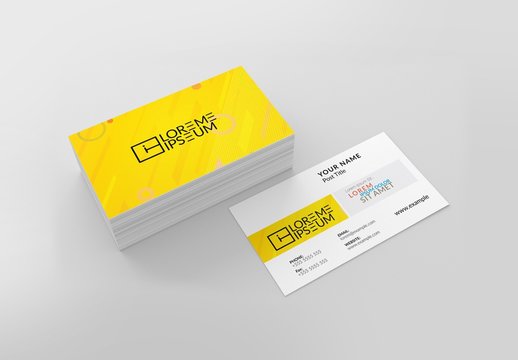 Yellow and White Business Card Layout