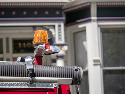 Yellow Siren On Top Of A Fire Truck