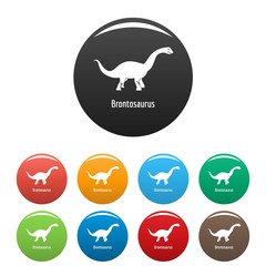 Brontosaurus icon. Simple illustration of brontosaurus vector icons set color isolated on white