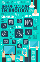 Vector information technology internet poster