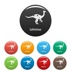Gallimimus icon. Simple illustration of gallimimus vector icons set color isolated on white