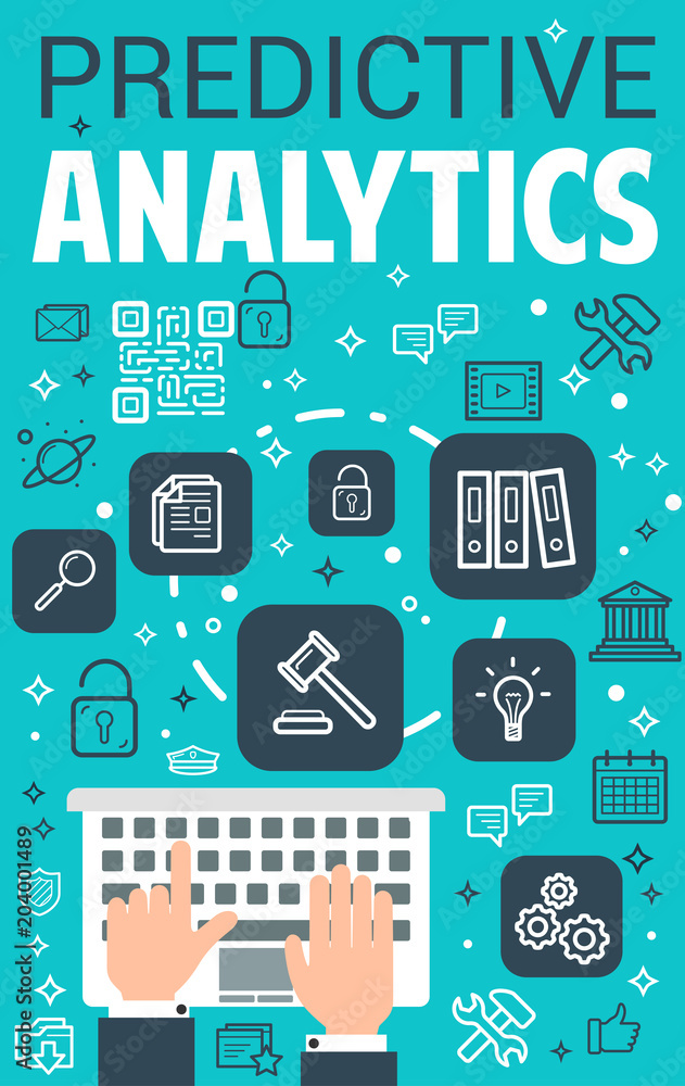 Poster vector internet predictive analytics poster