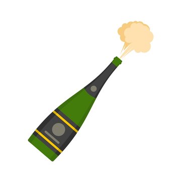 Explosion champagne icon. Flat illustration of explosion champagne vector icon for web