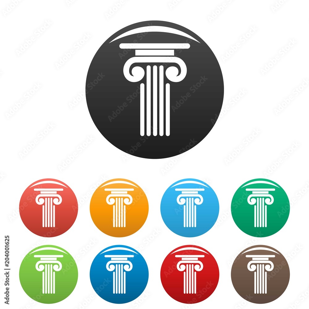 Poster outer column icon. simple illustration of outer column vector icons set color isolated on white