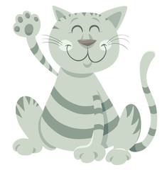 Fototapeta na wymiar funny tabby cat cartoon animal character