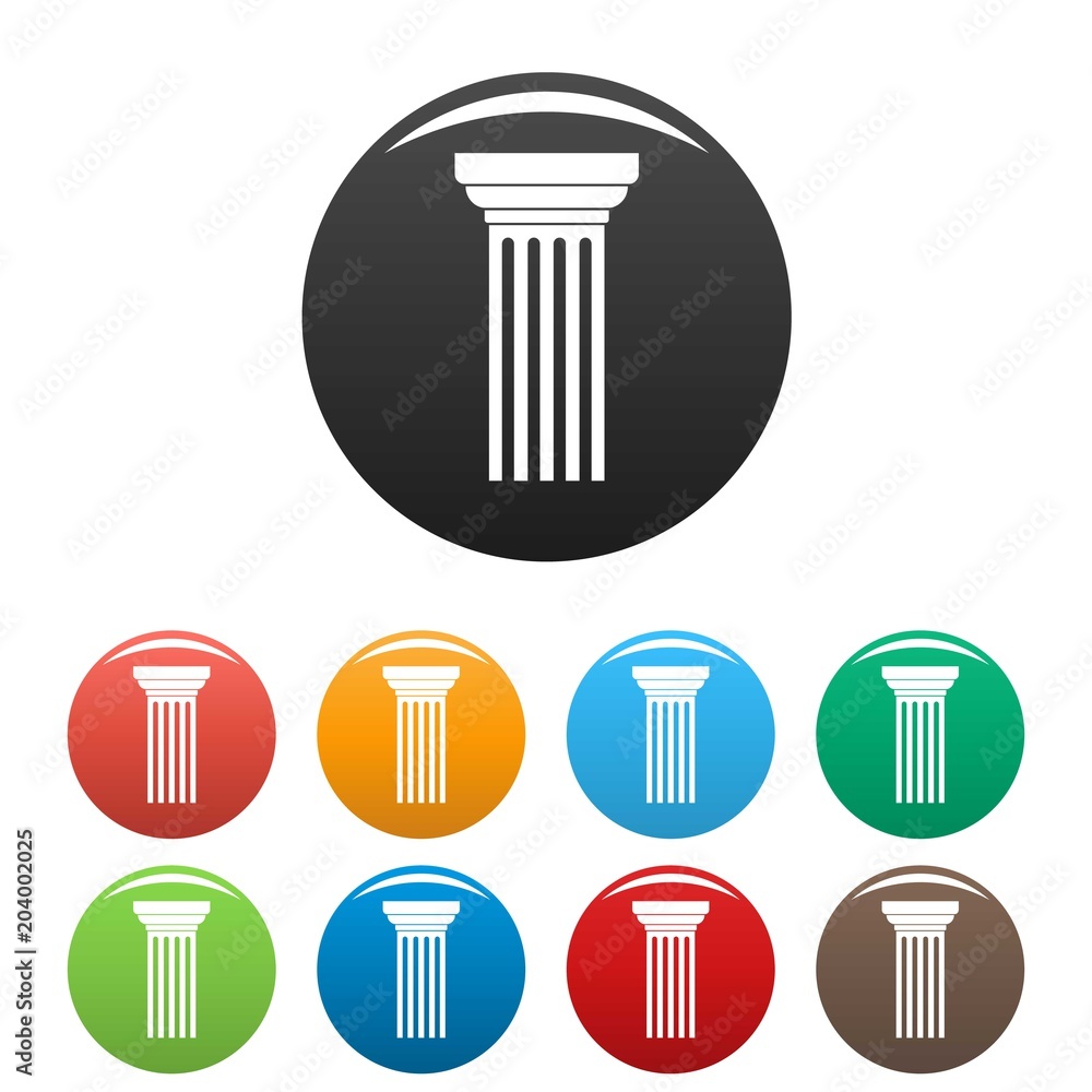 Poster triangular column icon. simple illustration of triangular column vector icons set color isolated on 