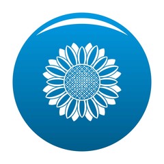 Circle of sunflower icon. Simple illustration of circle of sunflower vector icon for any design blue