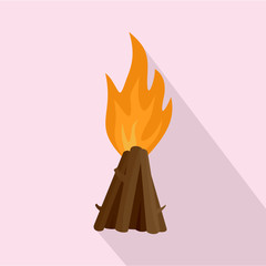 Tepee fire icon. Flat illustration of tepee fire vector icon for web design © anatolir