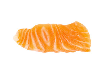 salmon (salmon sashimi) sliced Isolated on white background