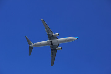 Bottom of an airplane