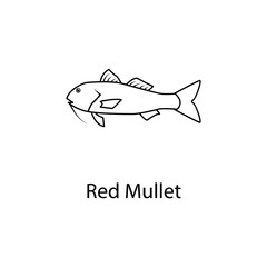 red mullet icon. Element of marine life for mobile concept and web apps. Thin line red mullet icon can be used for web and mobile. Premium icon