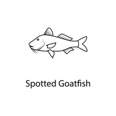 spotted goatfish icon. Element of marine life for mobile concept and web apps. Thin line spotted goatfish icon can be used for web and mobile. Premium icon