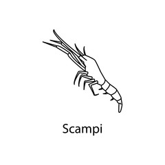 scampi icon. Element of marine life for mobile concept and web apps. Thin line scampi icon can be used for web and mobile. Premium icon