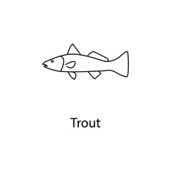 Fototapeta premium trout icon. Element of marine life for mobile concept and web apps. Thin line trout icon can be used for web and mobile. Premium icon