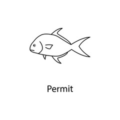 permit icon. Element of marine life for mobile concept and web apps. Thin line permit icon can be used for web and mobile. Premium icon