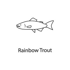 rainbow trout icon. Element of marine life for mobile concept and web apps. Thin line rainbow trout icon can be used for web and mobile. Premium icon
