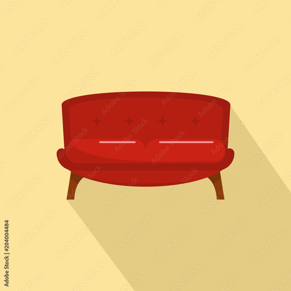 Aufkleber red tuxedo sofa icon. flat illustration of red tuxedo sofa vector icon for web design