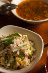 salade with radish and soup