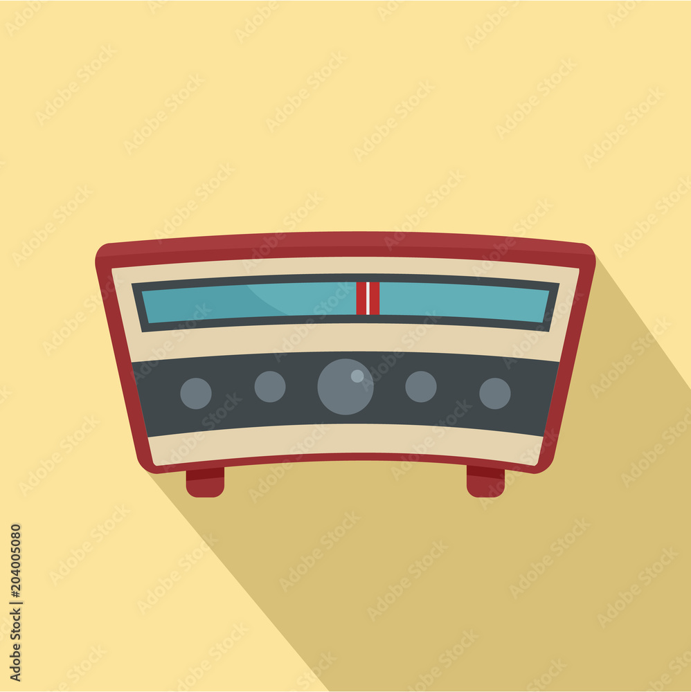Poster retro radio icon. flat illustration of retro radio vector icon for web design
