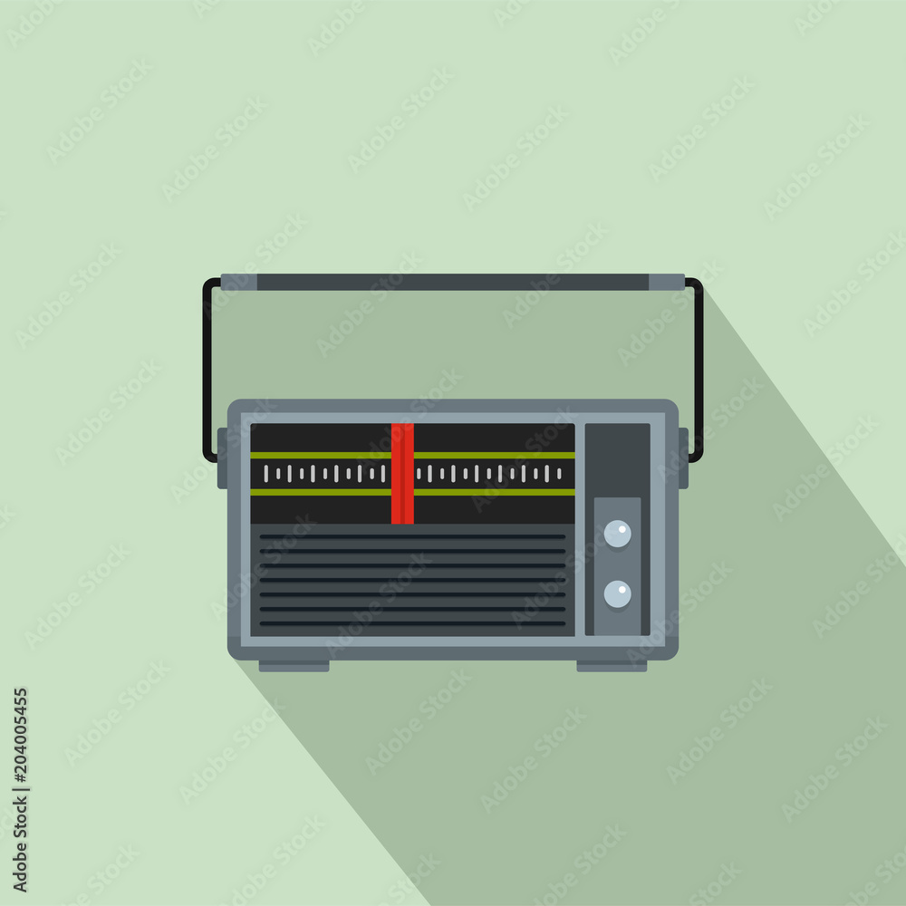Poster red line radio icon. flat illustration of red line radio vector icon for web design